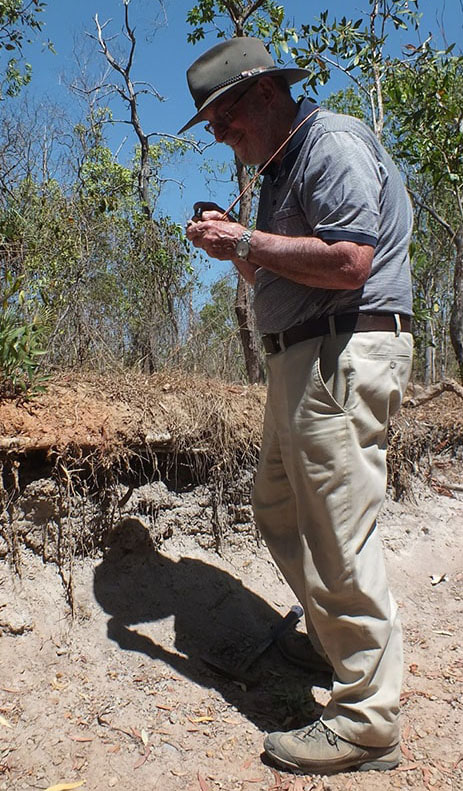 Martin working in the field